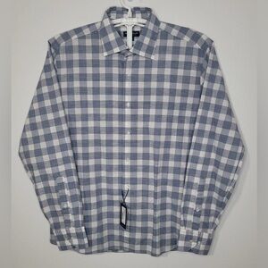 Peter Millar Flex Finish Crown Crafted XL Blue Plaid Shirt NWT